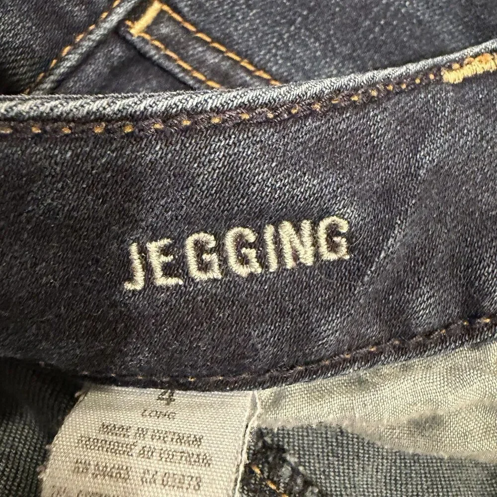 American Eagle Jegging‎ Jeans Shorts Womens Blue Denim Stretch 4 Long Cut Off